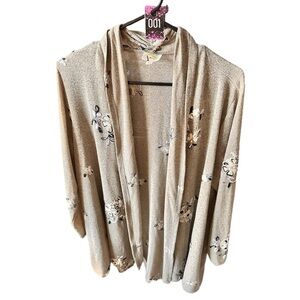 #1 Women's fig and flower Cardigan in 1X.